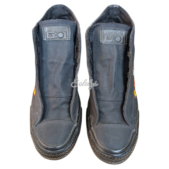 Converse x PATBO 2016 Floral Embroidered Lux Mid Hidden Wedge Black Pink 6.5 - Picture 12 of 13